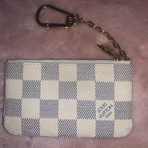 Authentic Louis Vuitton Damier Azur card and key holder
